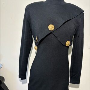 Elegant Black Dress with Gold Accents